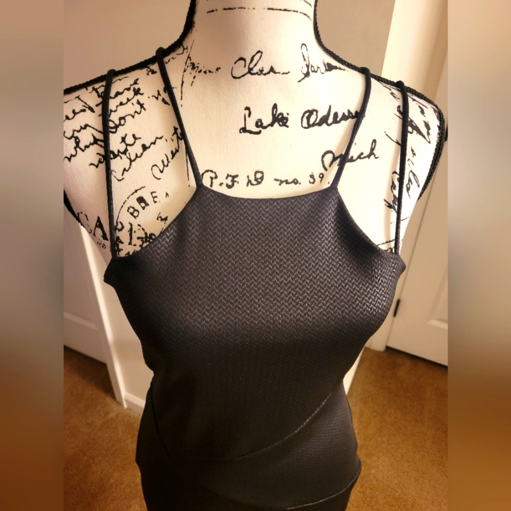 Beautifully Detailed Bodycon Dress w/Mesh Waist Inserts.